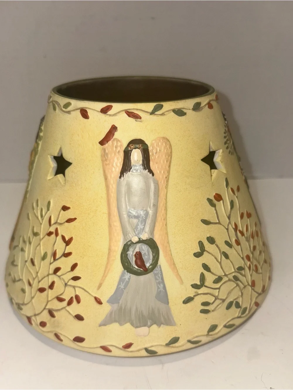 Yankee Candle Patriotic Angel Ceramic Luminary - Yellow, Blue, Red